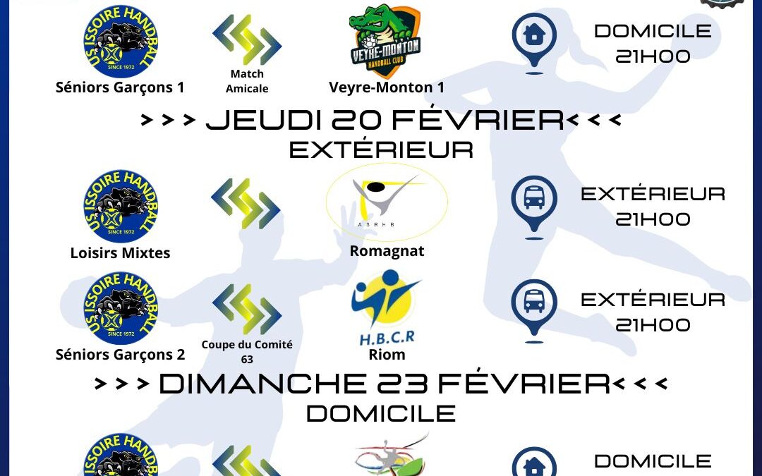 Matchs Semaine 19/02