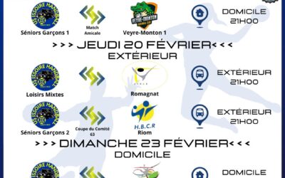 Matchs Semaine 19/02